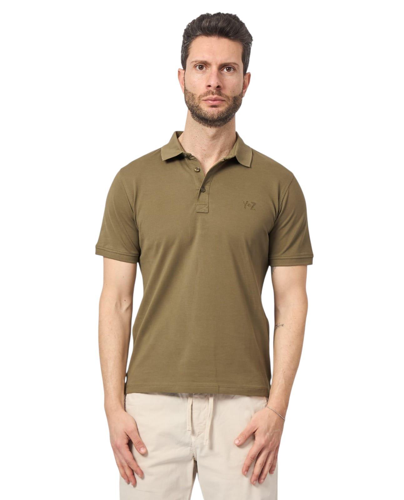 Polo mezza manica in cotone da uomo Yes Zee vere militare