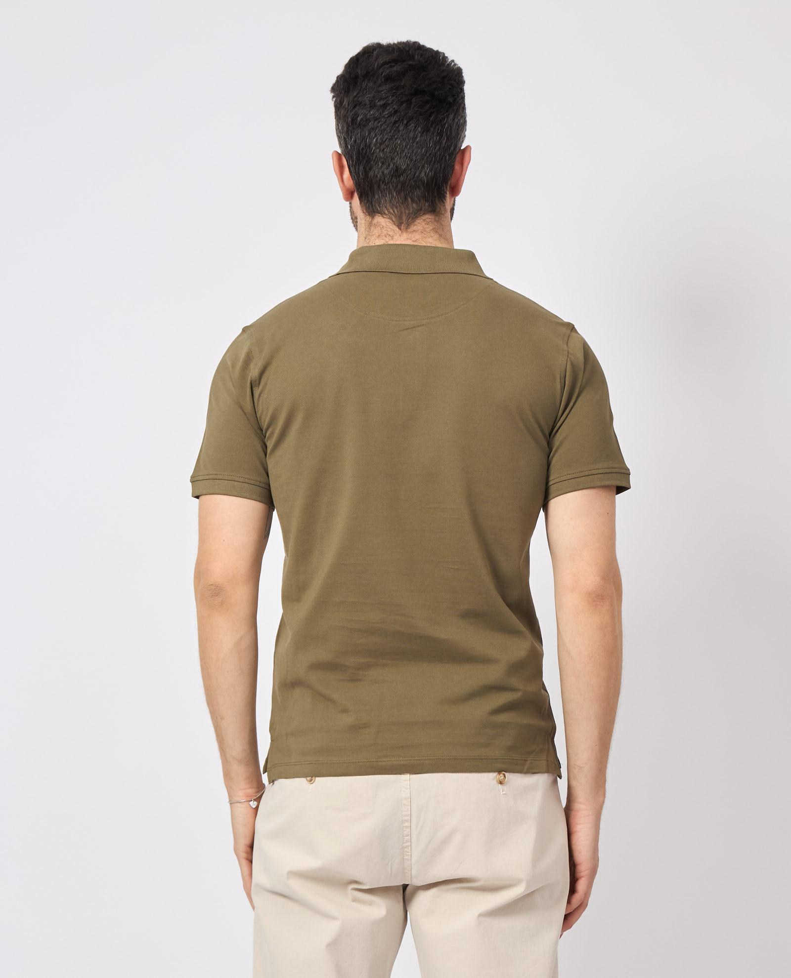 Polo mezza manica in cotone da uomo Yes Zee vere militare