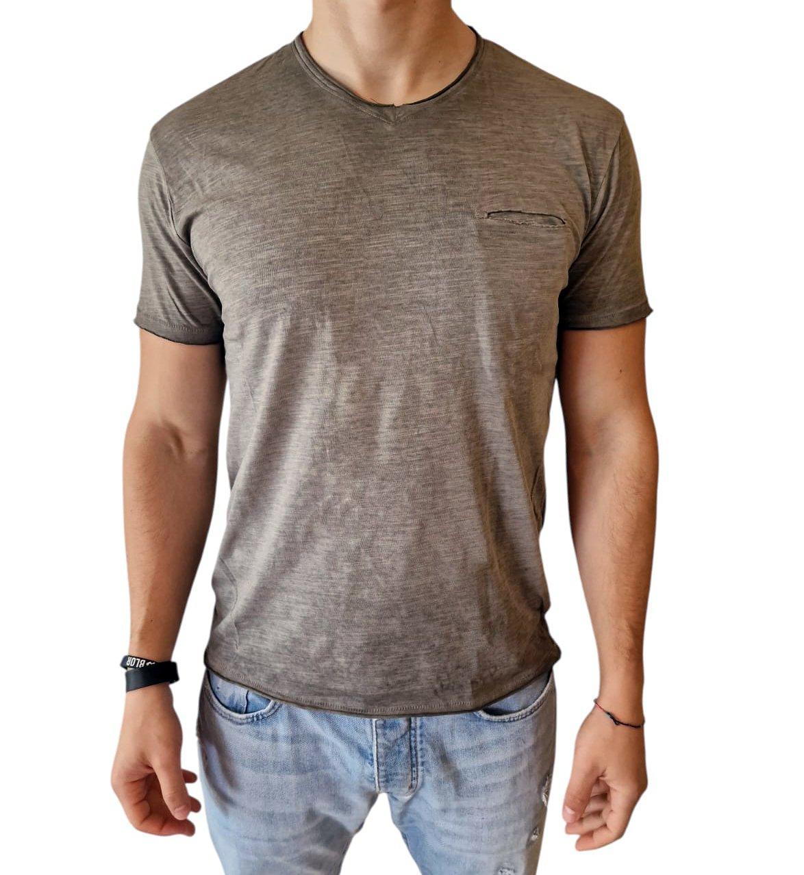 T-shirt in cotone Yes Zee da uomo grigio
