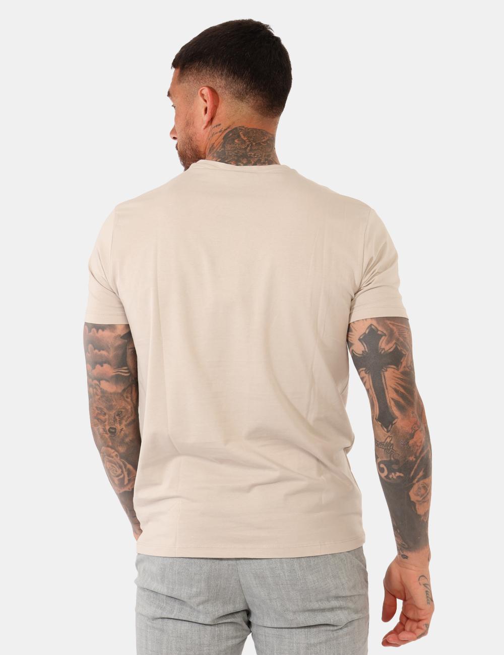 T-shirt scollo V da uomo Yes Zee beige