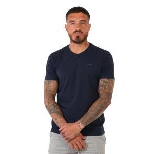 T-shirt scollo v da uomo  blu