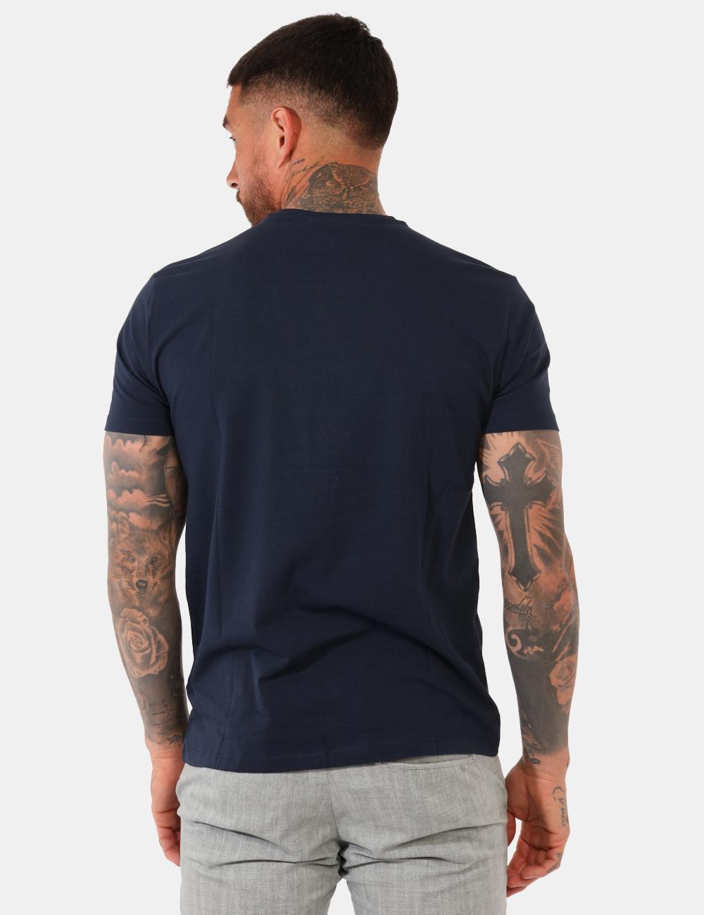 T-shirt scollo V da uomo Yes Zee blu