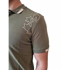 Polo  manica corta in cotone da uomo verde militare
