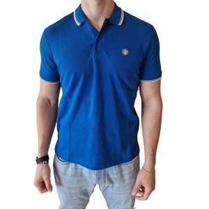 Polo  manica corta in cotone da uomo blu