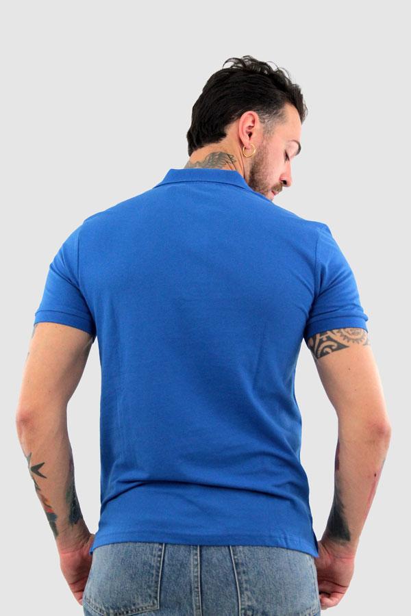 Polo Lumberjack manica corta in cotone da uomo blu royal
