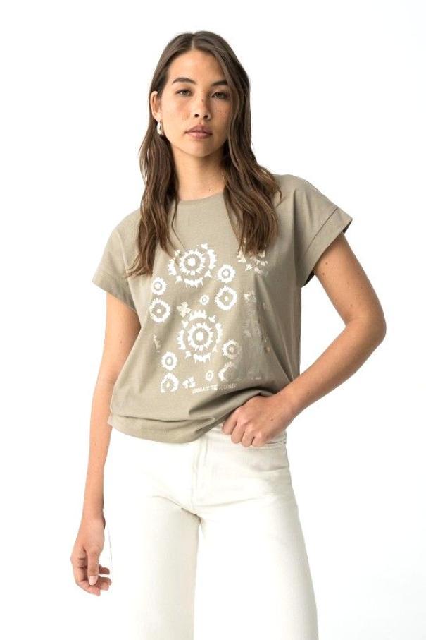 T-shirt girocollo donna con stampa Tiffosi