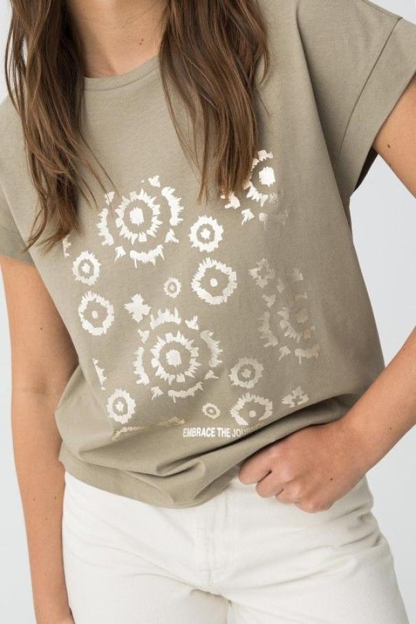 T-shirt girocollo donna con stampa Tiffosi