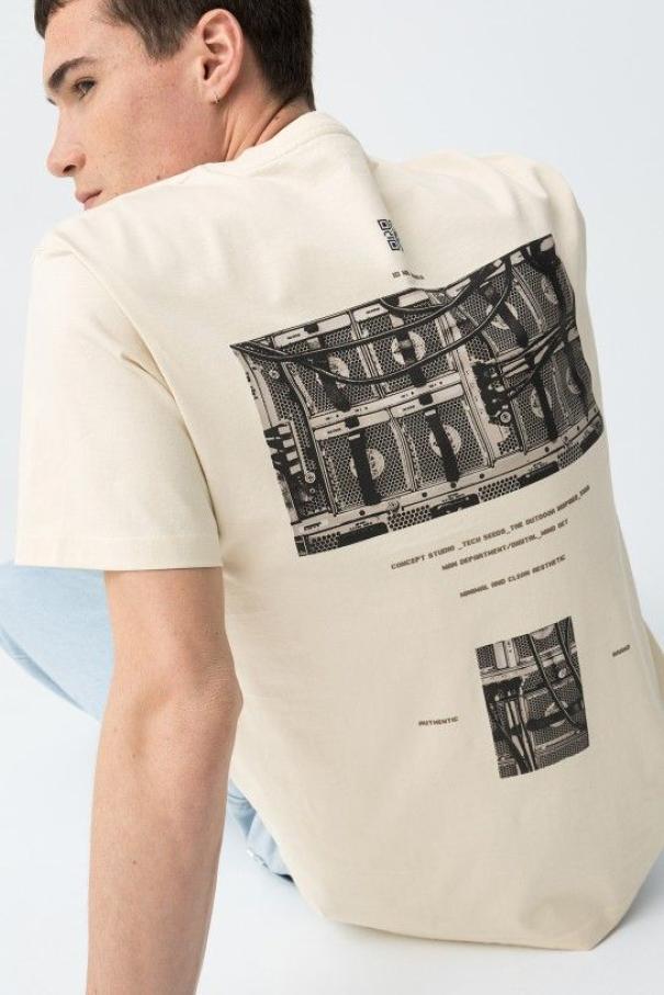 T-shirt basic uomo con stampa Tiffosi