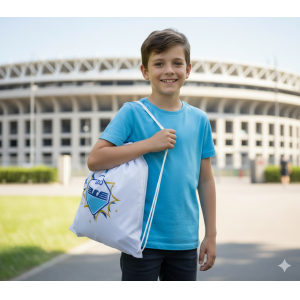 Sacca sportiva in nylon compatibile con lazio bianco