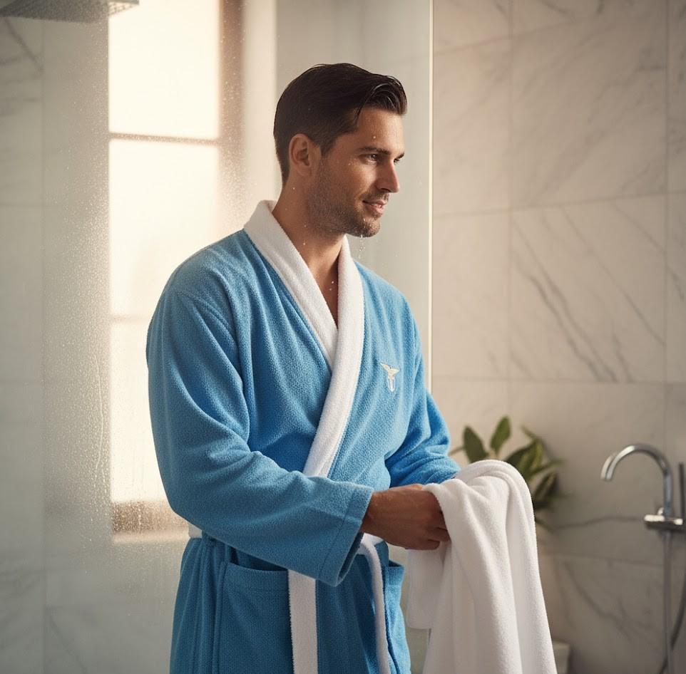 Accappatoio in spugna di cotone adulto compatibile con Lazio