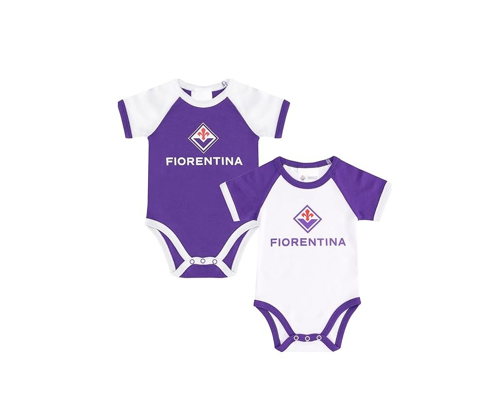 Set 2 body neonato manica corta compatibile con Fiorentina