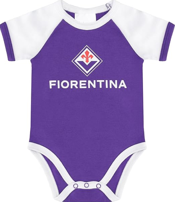 Set 2 body neonato manica corta compatibile con Fiorentina