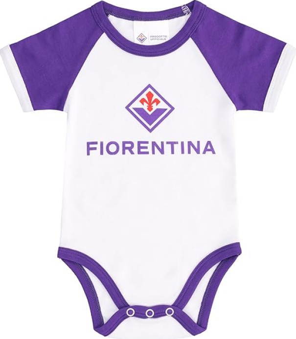 Set 2 body neonato manica corta compatibile con Fiorentina