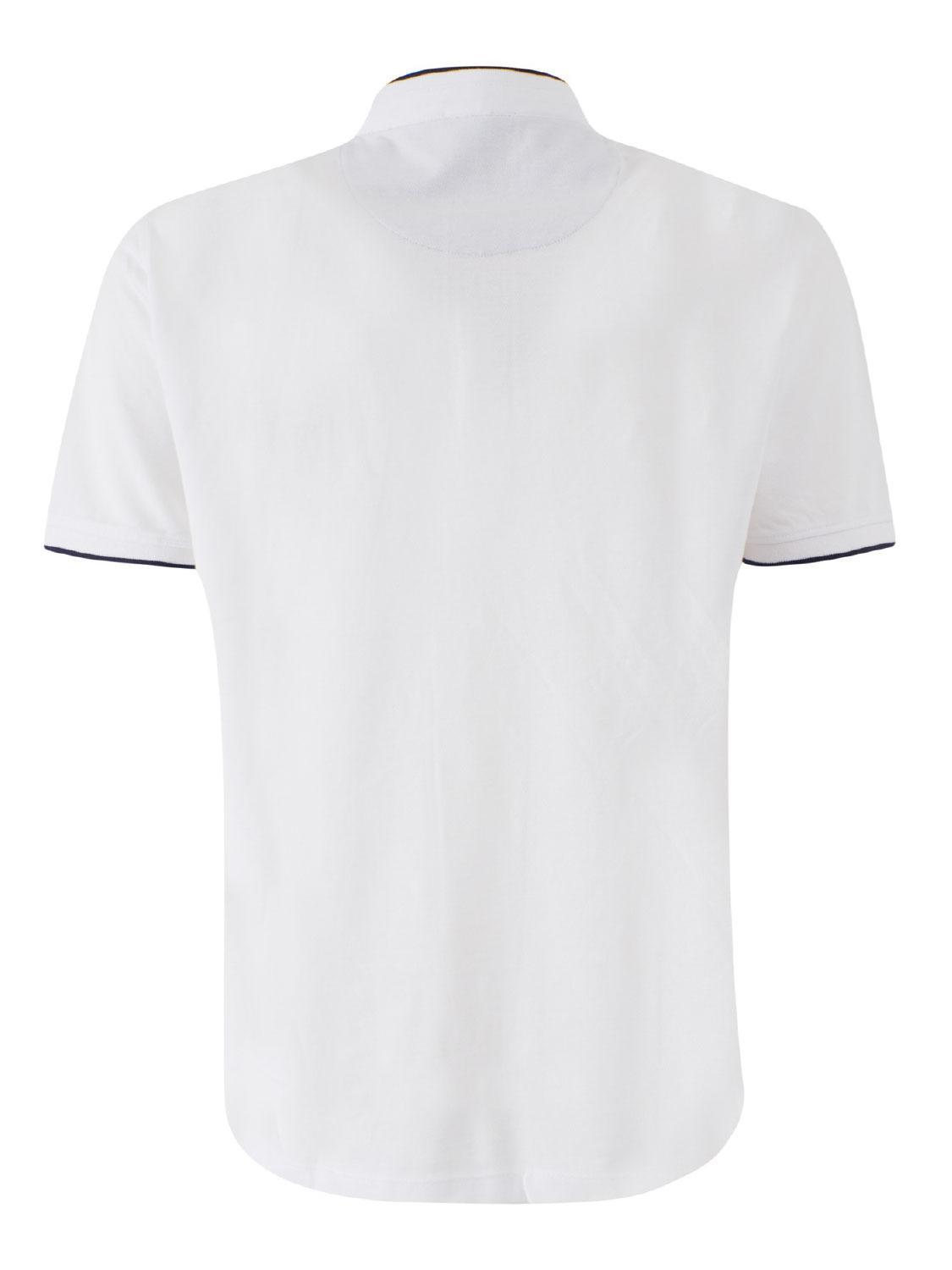 T-shirt polo alla coreana da uomo Yes Zee bianco