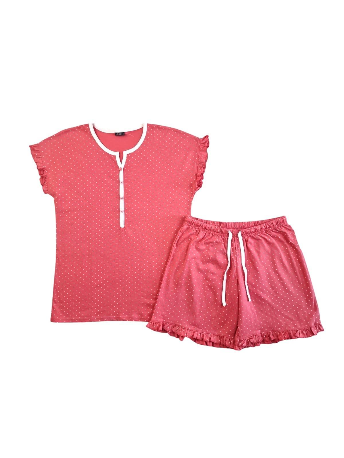 Pigiama corto da donna Lovable cuoricini
