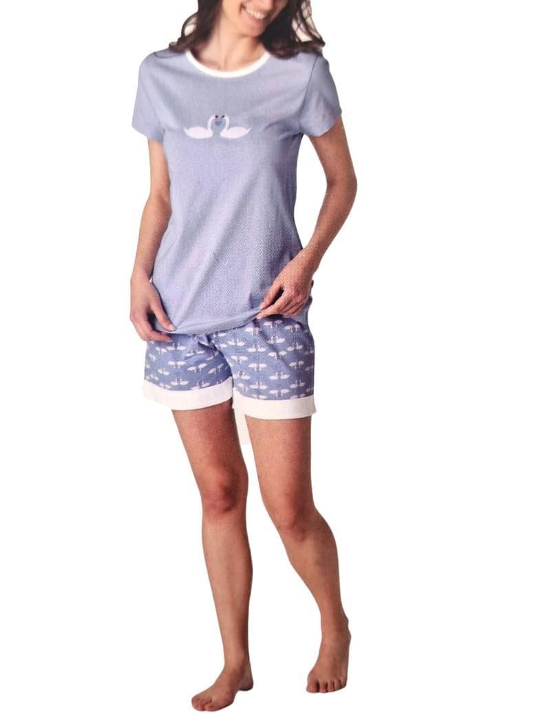 Pigiama corto da donna Lovable azzurro