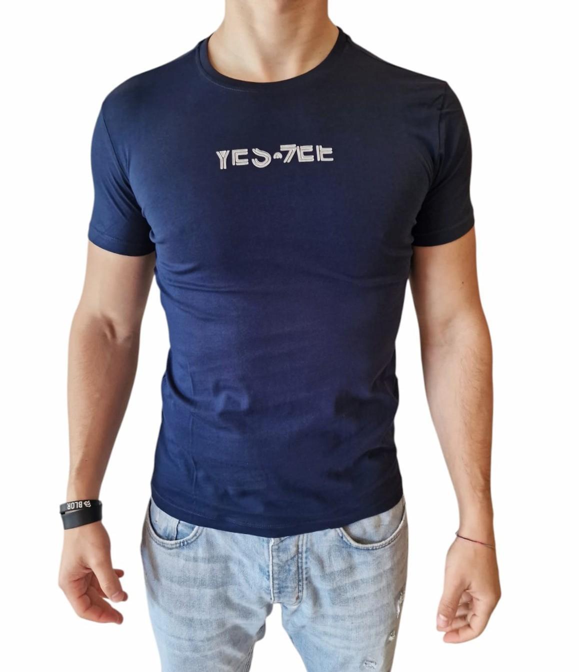 T-shirt manica corta in cotone da uomo Yes Zee