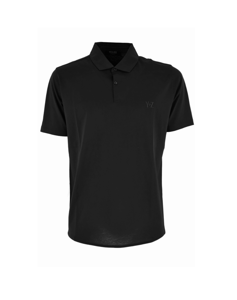 Polo manica corta da uomo in cotone Yes Zee nero