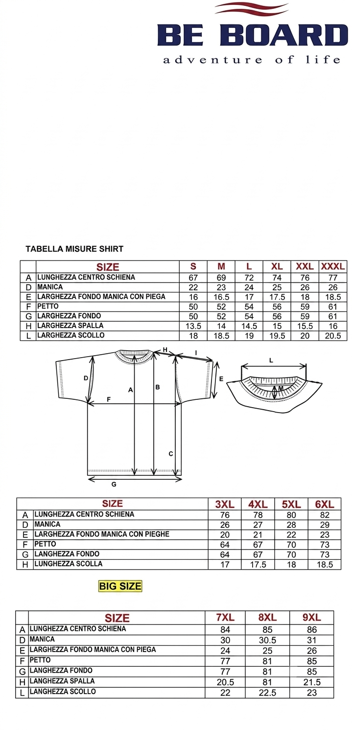 T-shirt taglie forti uomo Be Board