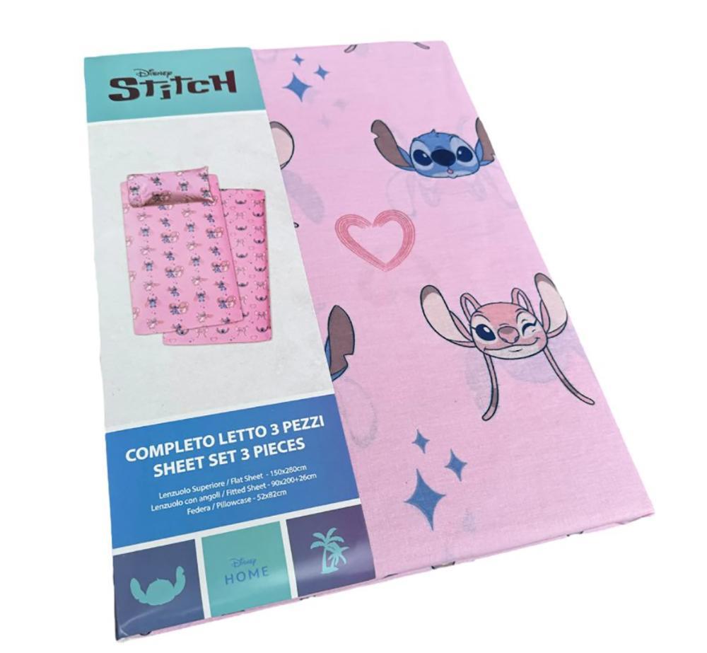 Disney Stitch lenzuolo 1 posto rosa
