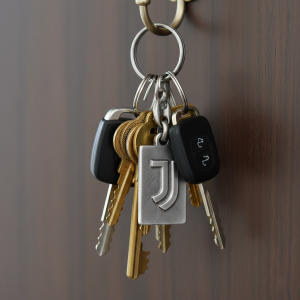 Portachiavi antichizzato compatibile con juventus