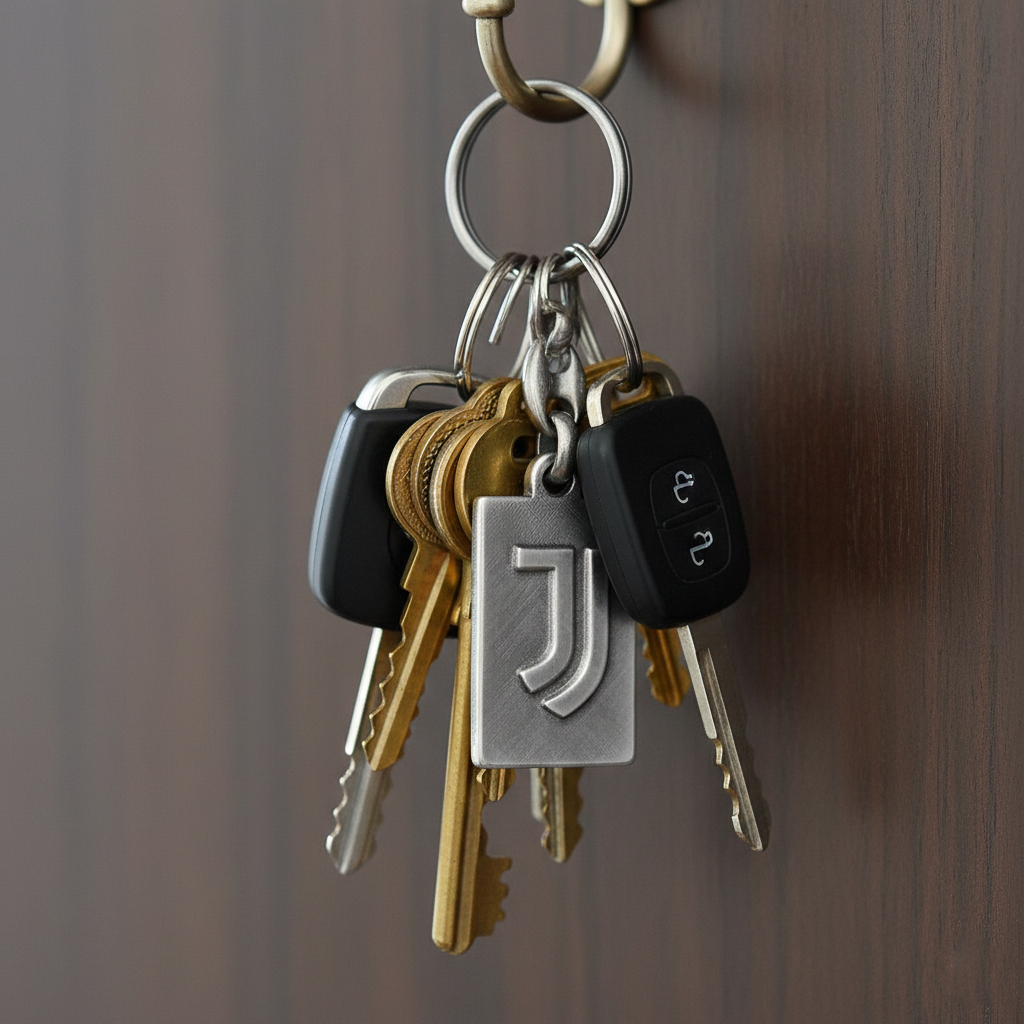 Portachiavi antichizzato compatibile con Juventus