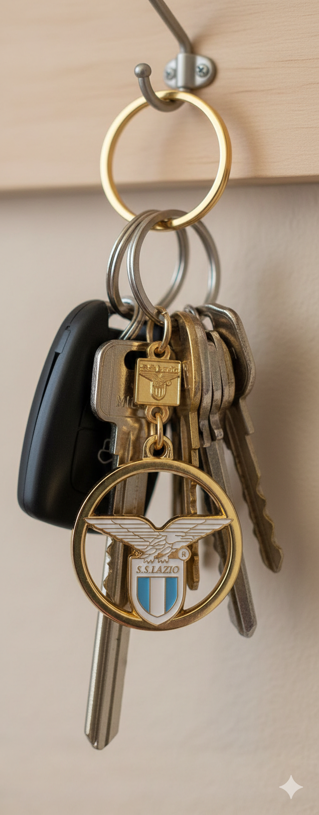 Portachiavi smaltato compatibile con Lazio Oro