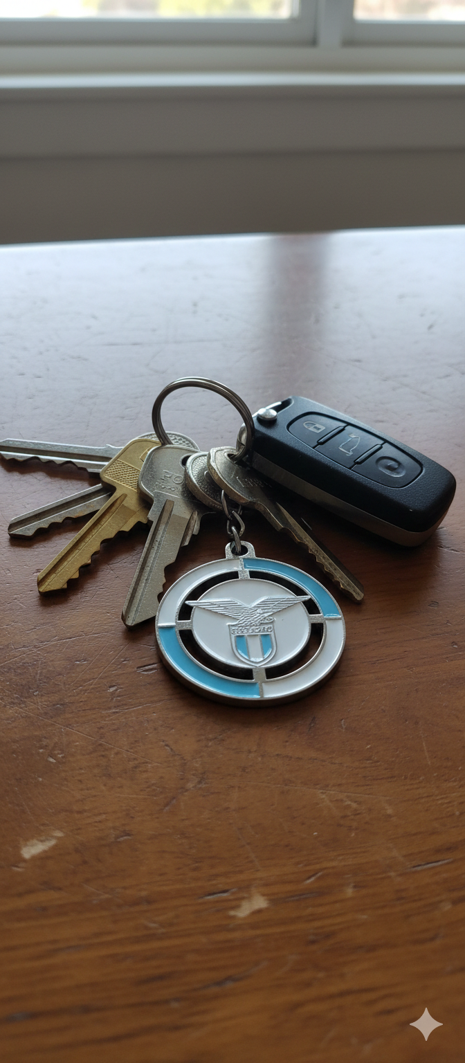 Portachiavi smaltato compatibile con Lazio