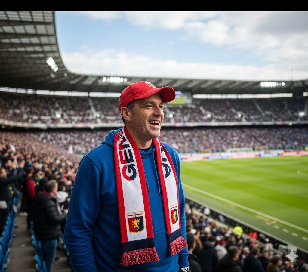 Sciarpa da stadio jacquard compatibile con Genoa Calcio