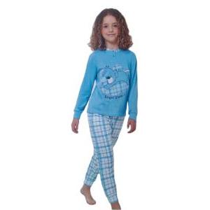 Pigiama scollo serafino in cotone da bambina