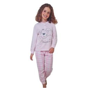 Pigiama scollo serafino in cotone da bambina