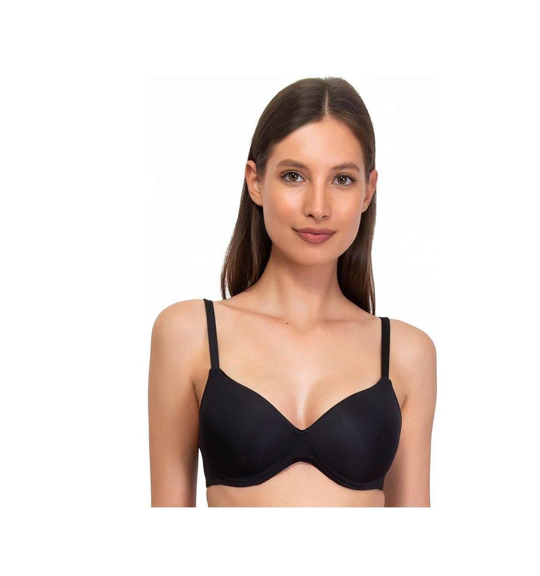 Reggiseno nero da donna senza ferretto con coppe graduate