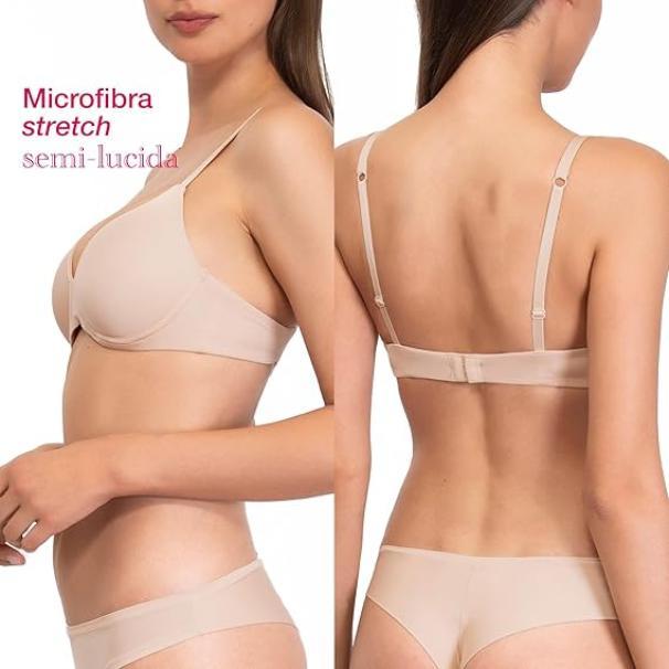 Reggiseno donna nudo senza ferretto con coppe graduate