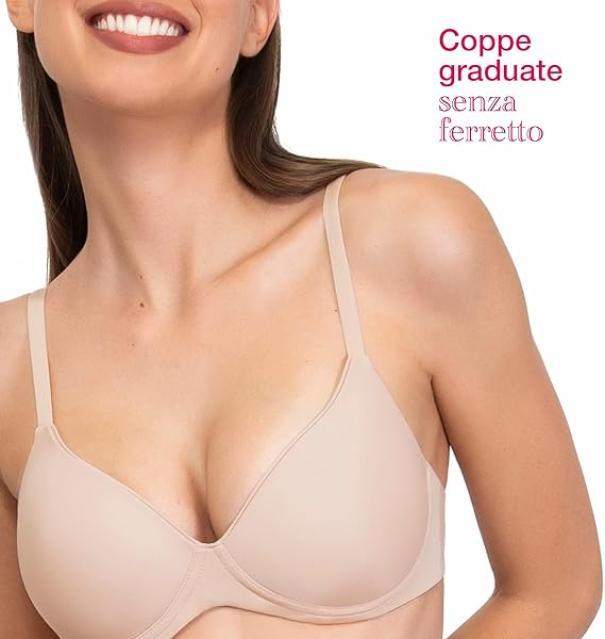 Reggiseno donna nudo senza ferretto con coppe graduate