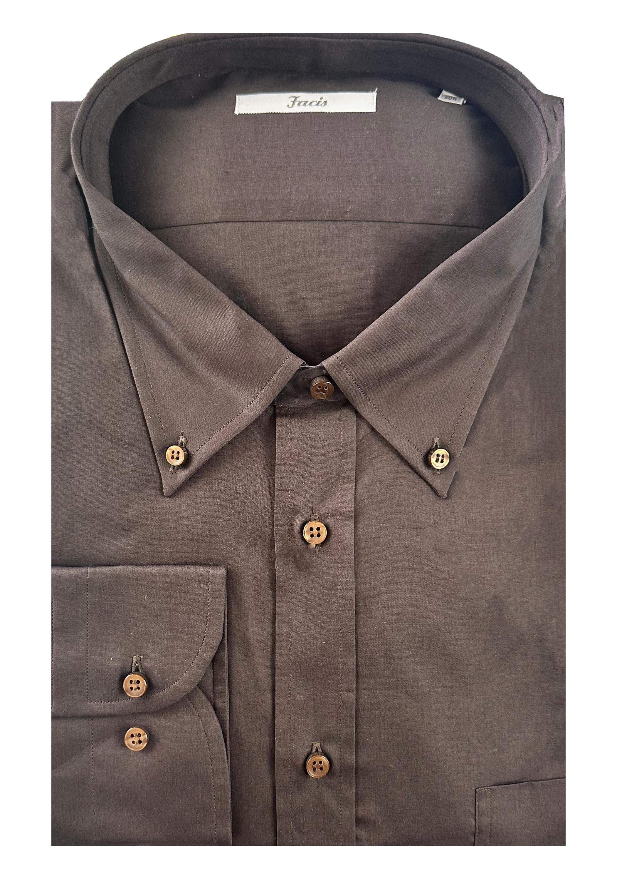 Camicia Facis uomo manica lunga marrone