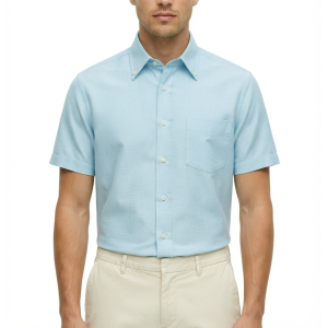 Camicia manica corta misto cotone lino