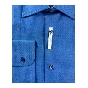 Camicia  uomo micro fantasia blu