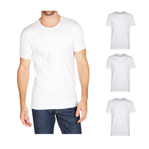 Tris t-shirt intima cotone elasticizzato da uomo  bianco
