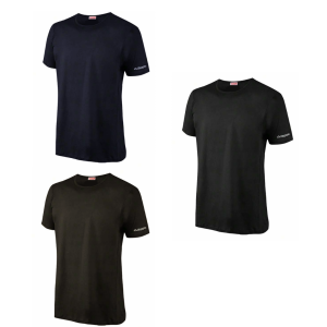 Tris t-shirt intima da uomo girocollo mezza manica  multicolore