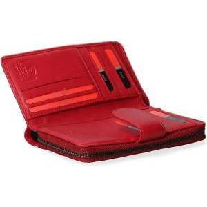 Portafoglio in vera pelle da donna  rosso
