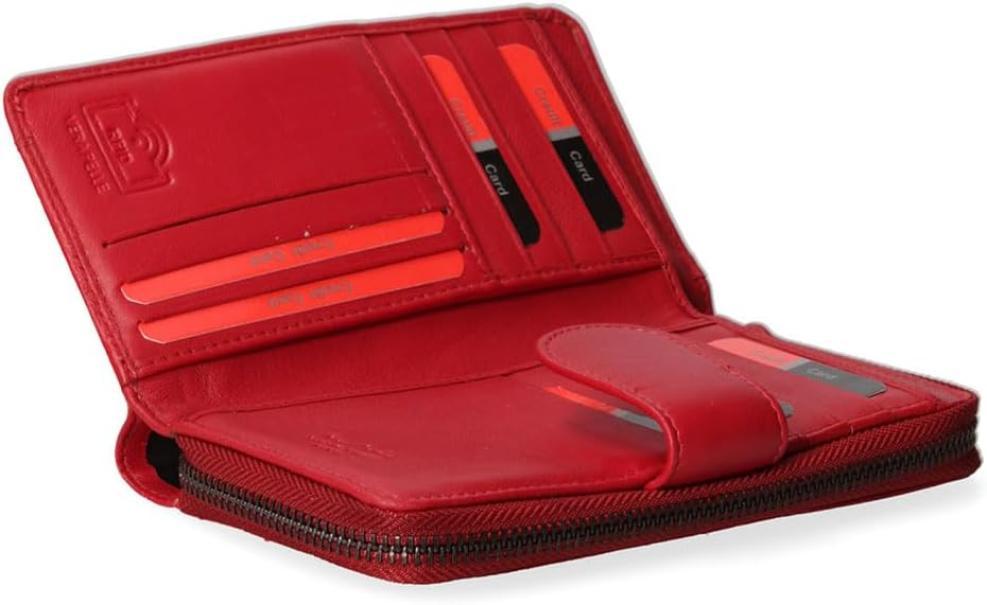 Portafoglio in vera pelle da donna Pierre Cardin rosso