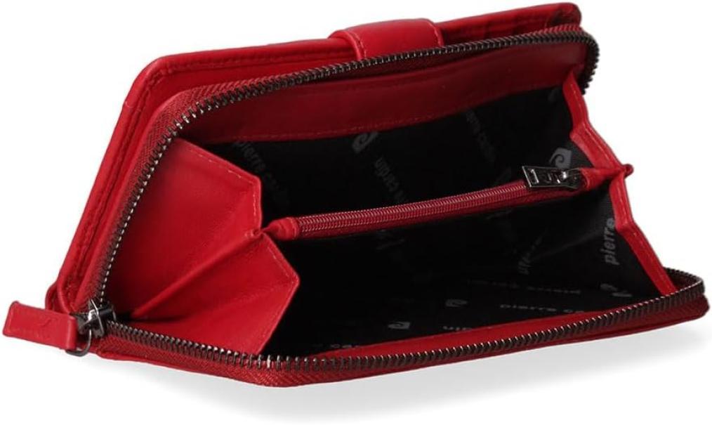 Portafoglio in vera pelle da donna Pierre Cardin rosso