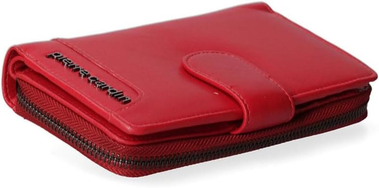 Portafoglio in vera pelle da donna Pierre Cardin rosso