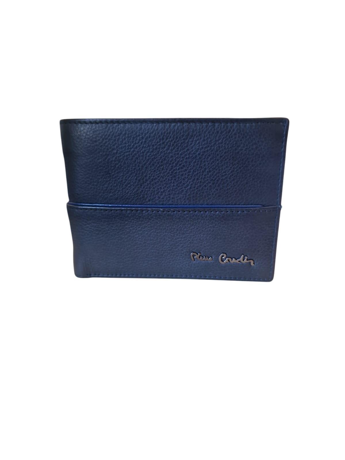 Portafoglio in vera pelle Pierre Cardin uomo blu