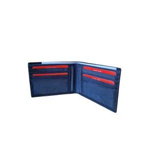 Portafoglio in vera pelle  uomo blu