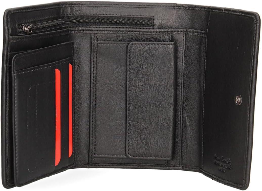 Portafoglio in vera pelle da donna Pierre Cardin nero