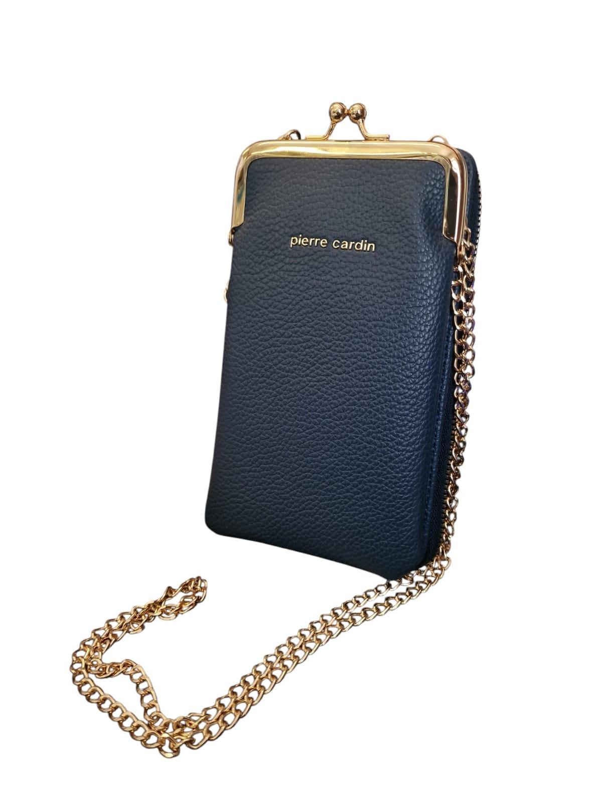 Borsellino porta cellulare con portafoglio removibile Pierre Cardin blu