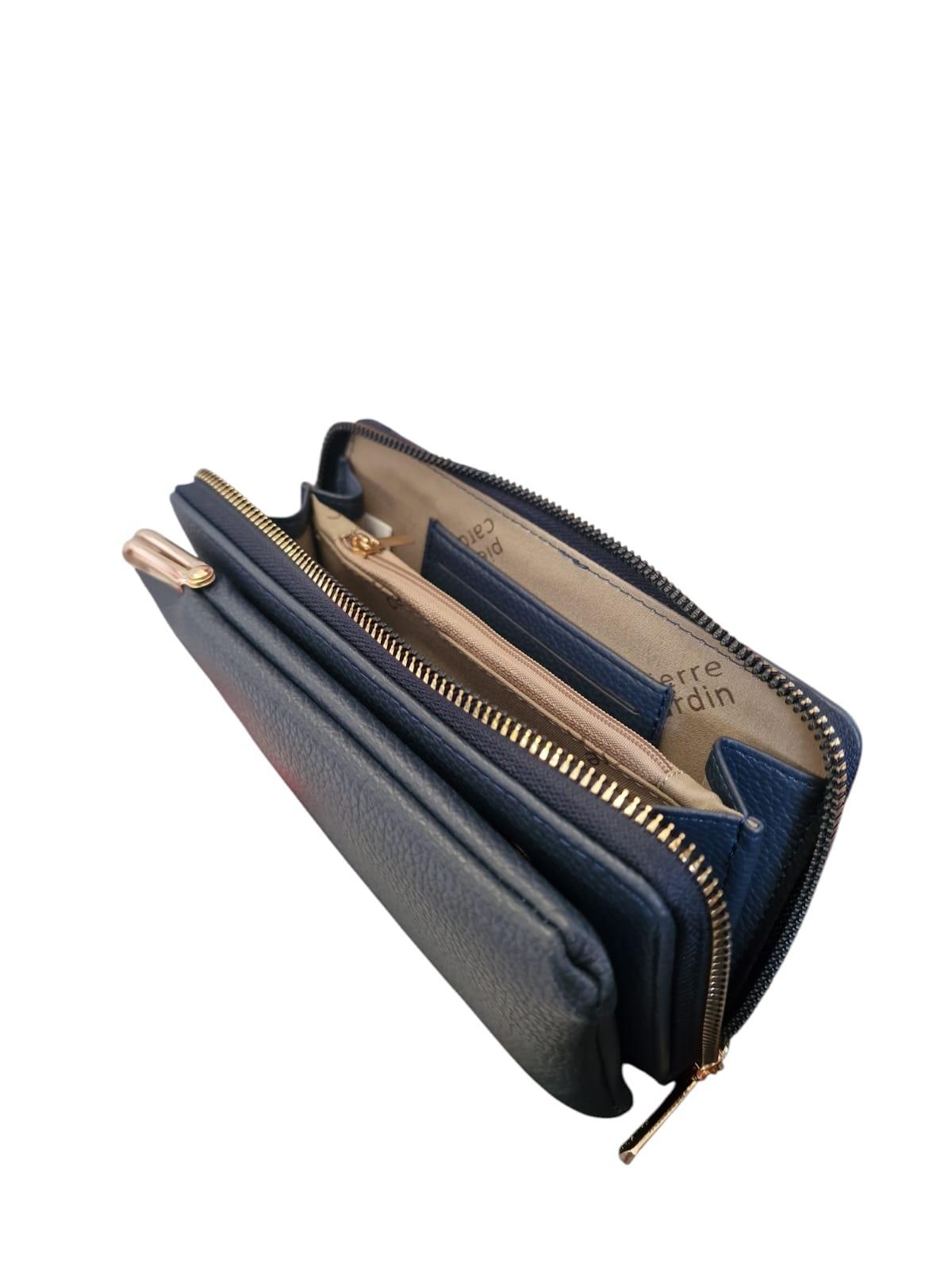 Borsellino porta cellulare con portafoglio removibile Pierre Cardin blu