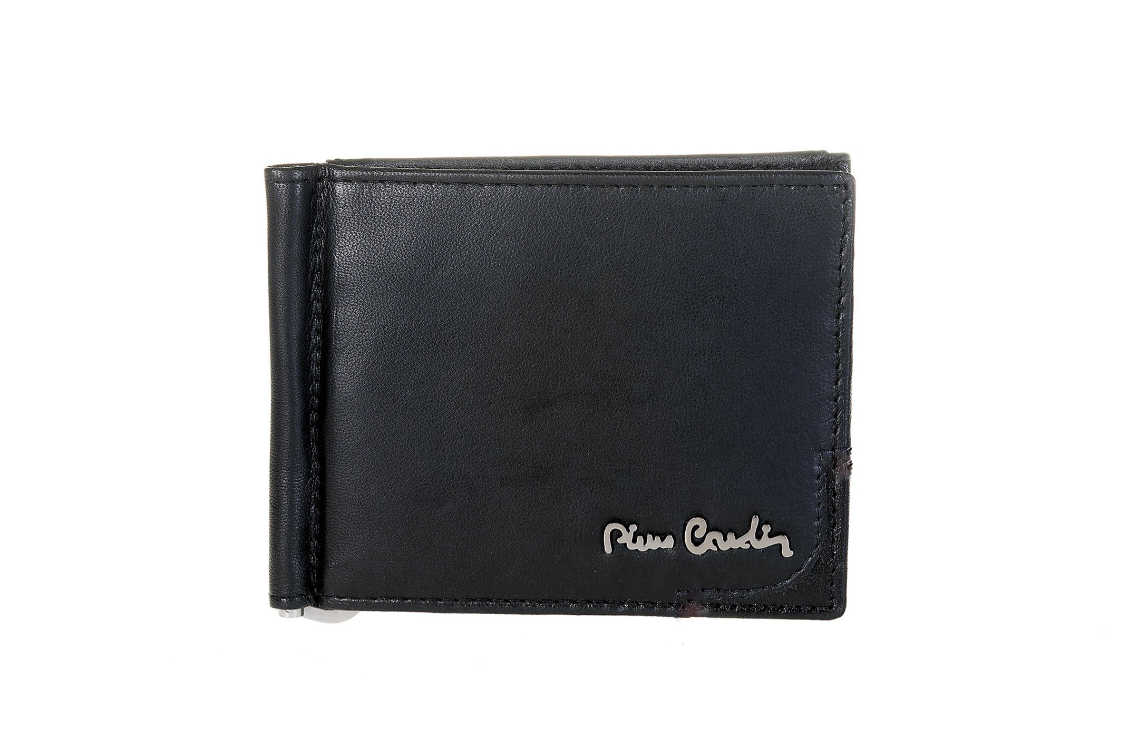 Portafoglio con ferma soldi da uomo Pierre Cardin nero