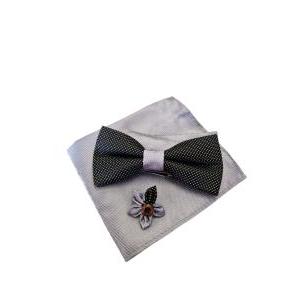 Kit papillon fazzoletto e spilla da uomo cerimonia